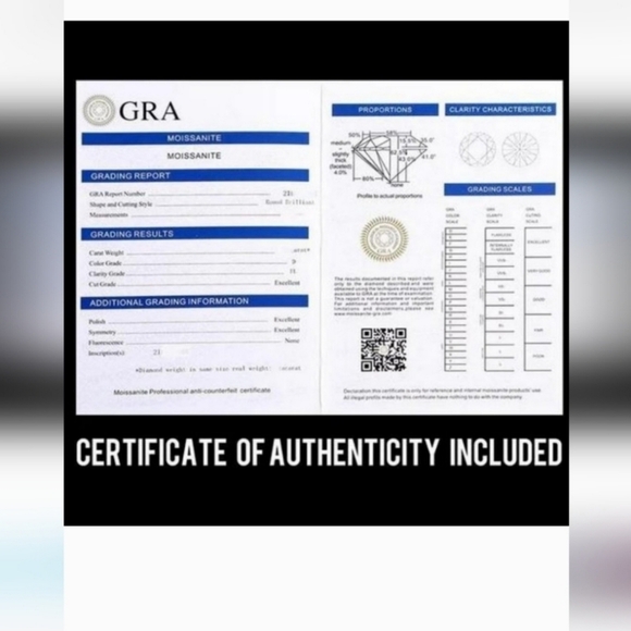 Certified GRA 3 Carat Moissanite Ring in 18k over Sterling Silver Sz 7! New! - Picture 11 of 11